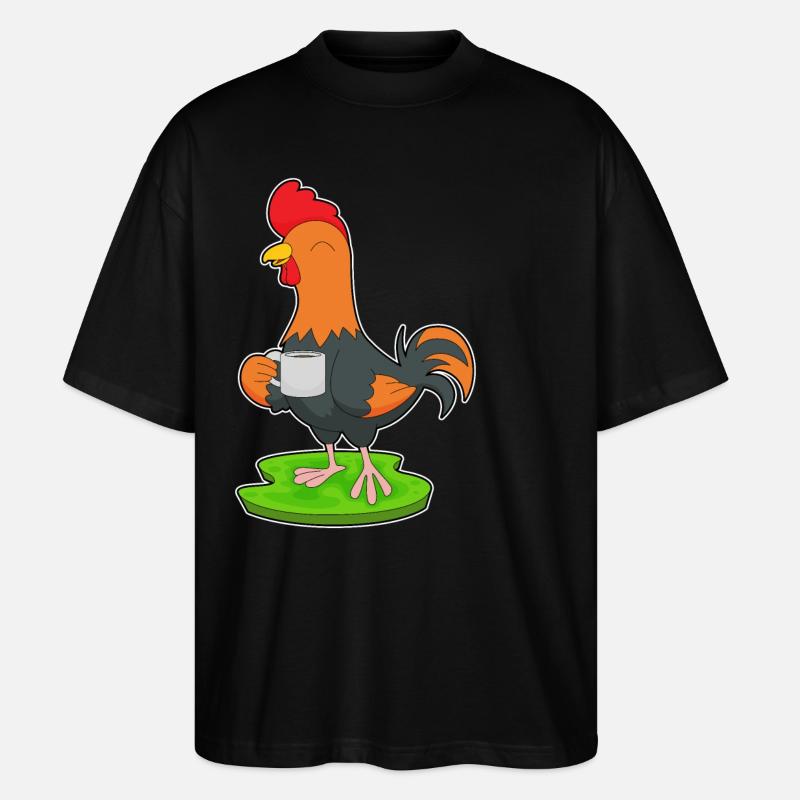 Café Tasse de Coq - T-shirt bio Blaster 2.0 coupe oversize Stanley/Stella Unisexe - noir