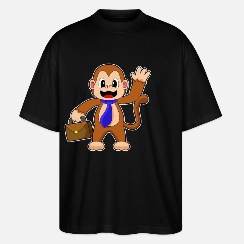 Porte-documents Monkey Entrepreneur - T-shirt bio Blaster 2.0 coupe oversize Stanley/Stella Unisexe - noir