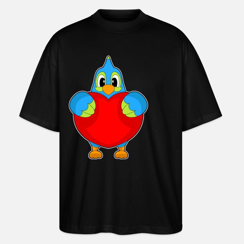 Parrot Heart - Stanley/Stella Oversized Unisex Organic T-shirt Blaster 2.0 - black
