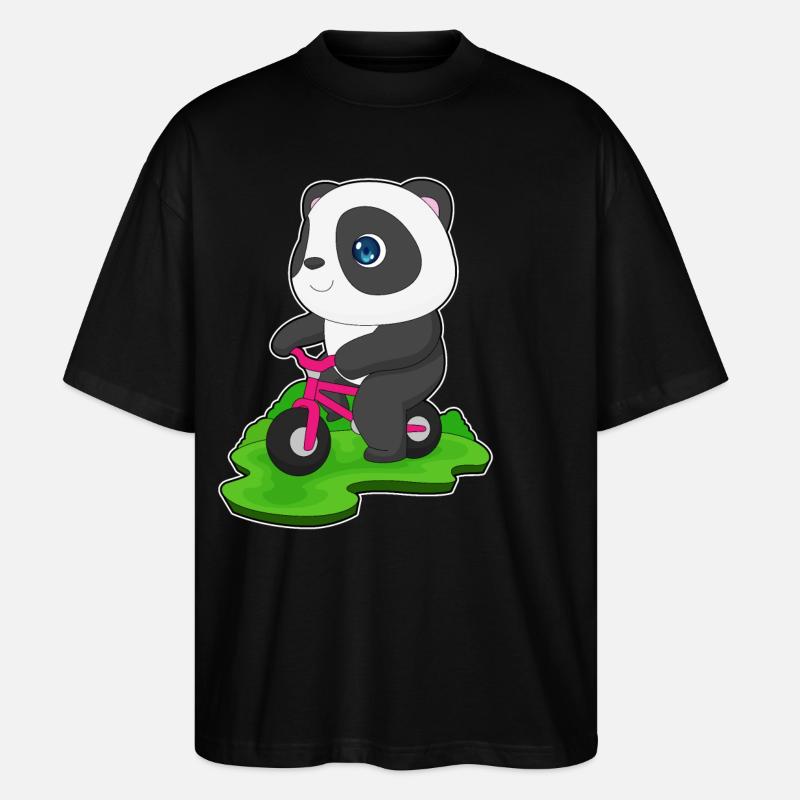 Panda Bicycle - Stanley/Stella Oversized Unisex Organic T-shirt Blaster 2.0 - black