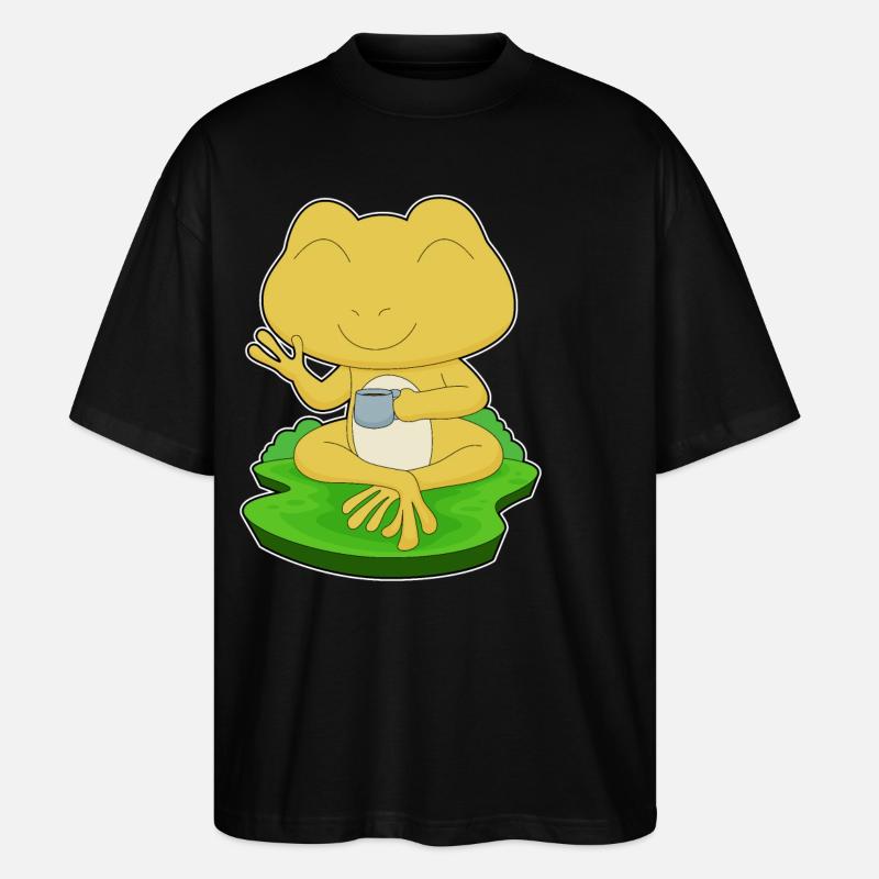 Grenouille tasse de café - T-shirt bio Blaster 2.0 coupe oversize Stanley/Stella Unisexe - noir