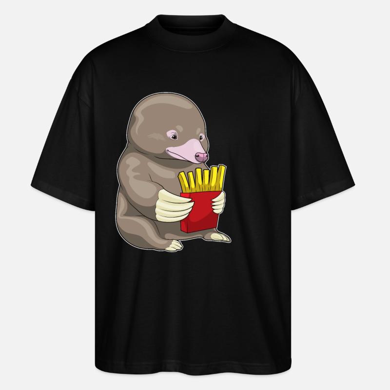 Maulwurf Pommes frites - Stanley/Stella Oversized Unisex Bio T-Shirt Blaster 2.0 - Schwarz