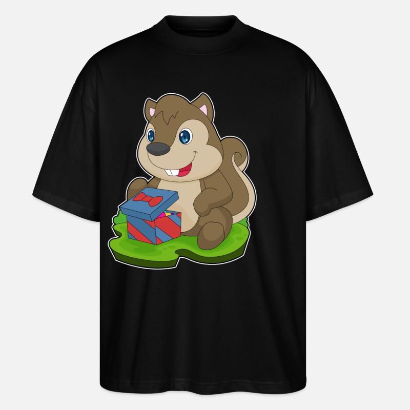 Squirrel Christmas Package - Stanley/Stella Oversized Unisex Organic T-shirt Blaster 2.0 - black