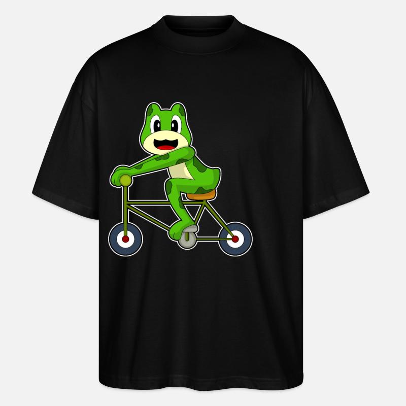 Frog Bicycle - Stanley/Stella Oversized Unisex Organic T-shirt Blaster 2.0 - black