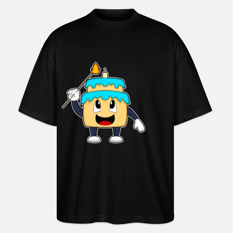 Bougie d’anniversaire gâteau - T-shirt bio Blaster 2.0 coupe oversize Stanley/Stella Unisexe - noir