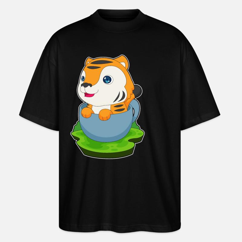 Tiger Mug - Stanley/Stella Oversized Unisex Organic T-shirt Blaster 2.0 - black