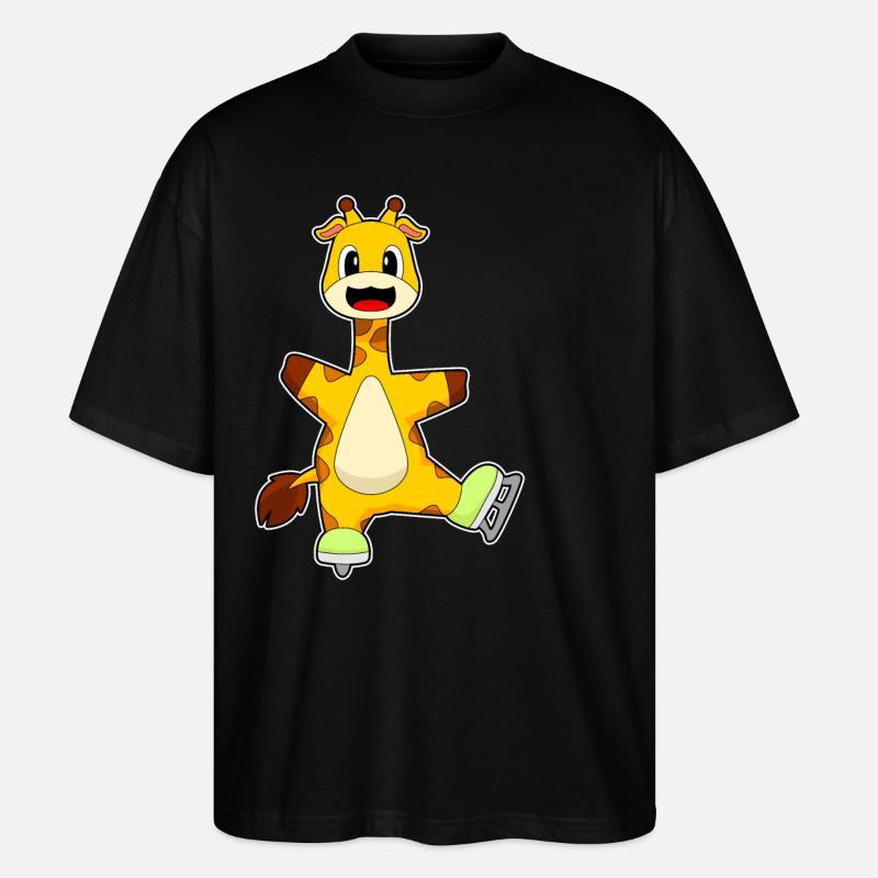 Giraffe Eislaufen Schlittschuhe - Stanley/Stella Oversized Unisex Organic T-shirt Blaster 2.0 - black