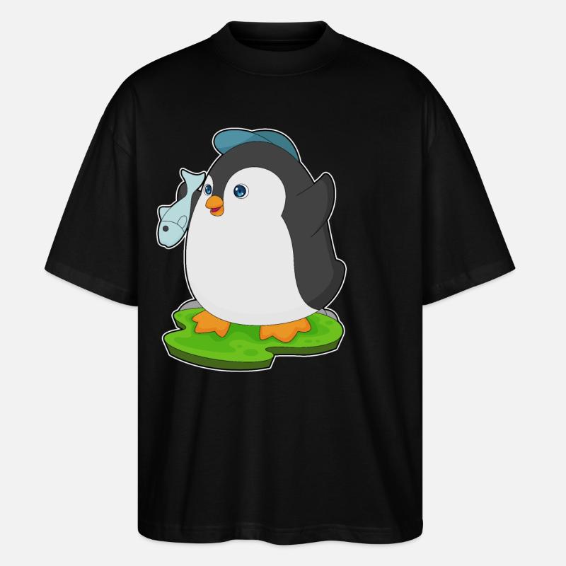 Pinguin Fisch - Stanley/Stella Oversized Unisex Bio T-Shirt Blaster 2.0 - Schwarz