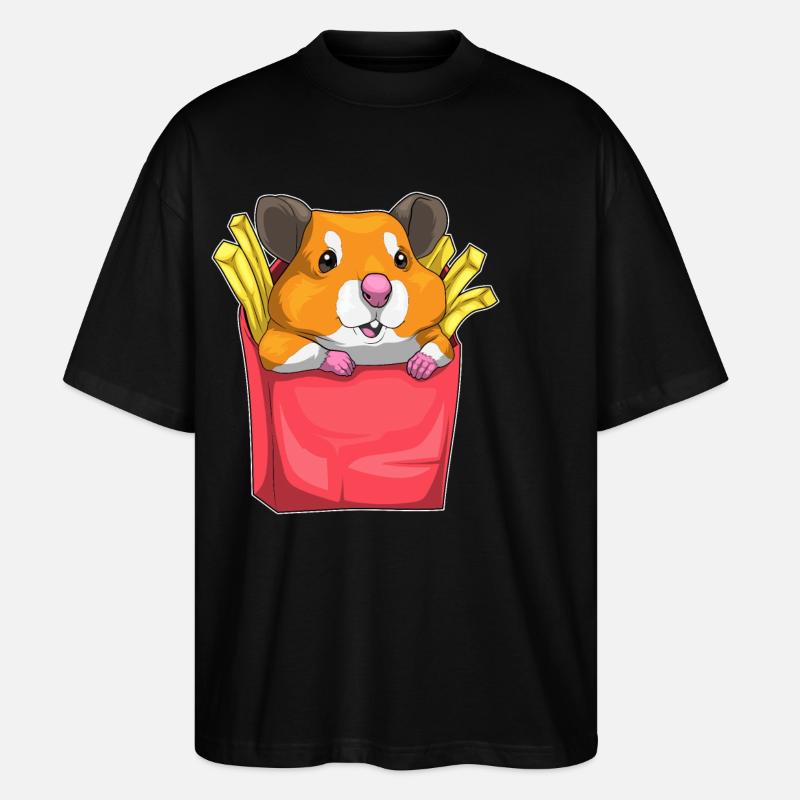 Frites de hamster - T-shirt bio Blaster 2.0 coupe oversize Stanley/Stella Unisexe - noir
