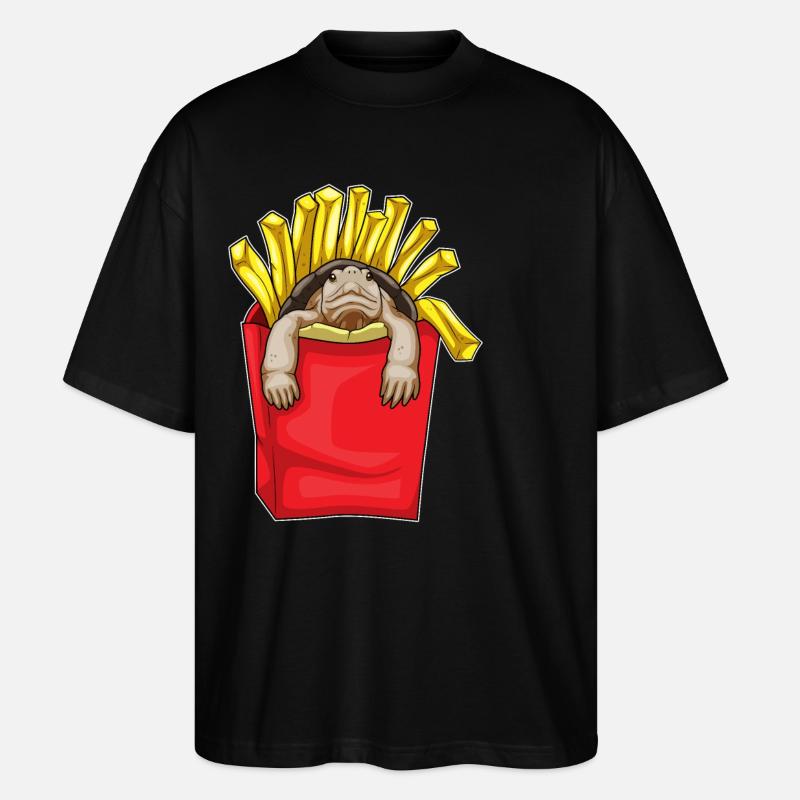 Frites de tortue - T-shirt bio Blaster 2.0 coupe oversize Stanley/Stella Unisexe - noir