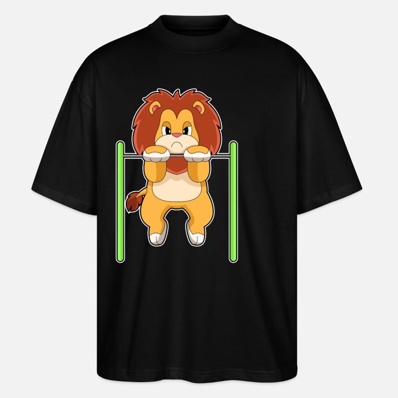 Lion Bodybuilding Pull-ups - Stanley/Stella Oversized Unisex Organic T-shirt Blaster 2.0 - black