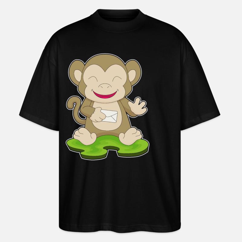 Monkey Letter - Stanley/Stella Oversized Unisex Organic T-shirt Blaster 2.0 - black