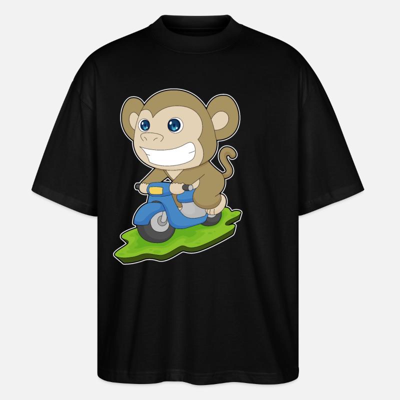 Monkey Scooter - Stanley/Stella Oversized Unisex Organic T-shirt Blaster 2.0 - black