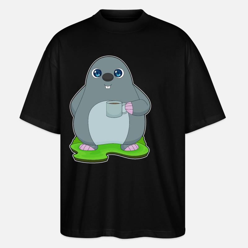 Mole Coffee Tassee - Stanley/Stella Oversized Unisex Organic T-shirt Blaster 2.0 - black