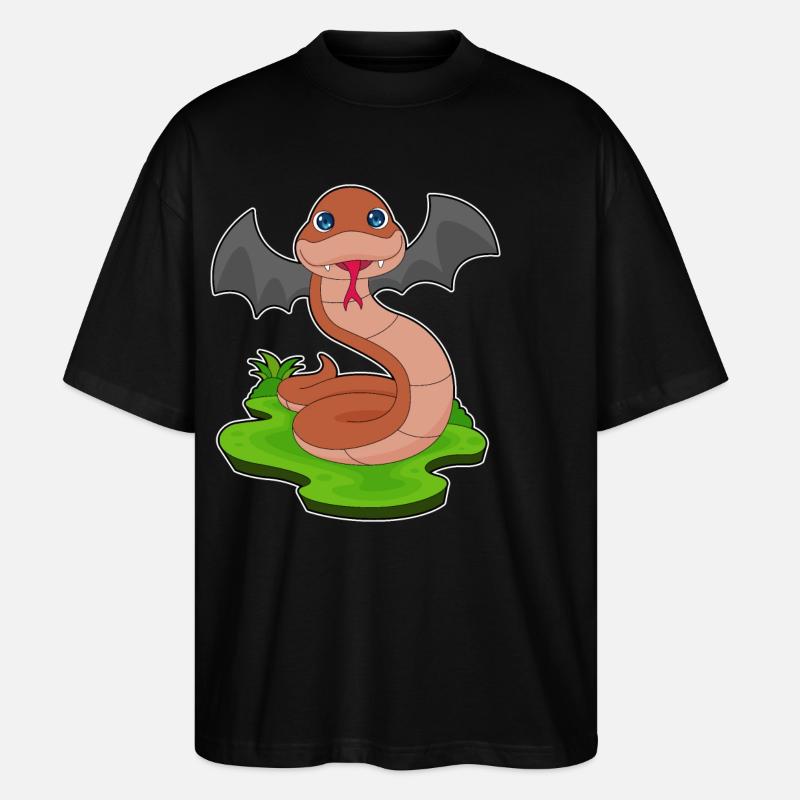Snake Bat - Stanley/Stella Oversized Unisex Organic T-shirt Blaster 2.0 - black
