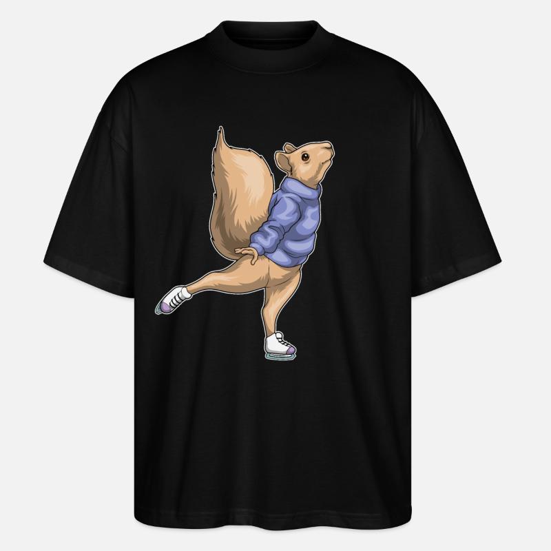 Patins à glace écureuil - T-shirt bio Blaster 2.0 coupe oversize Stanley/Stella Unisexe - noir