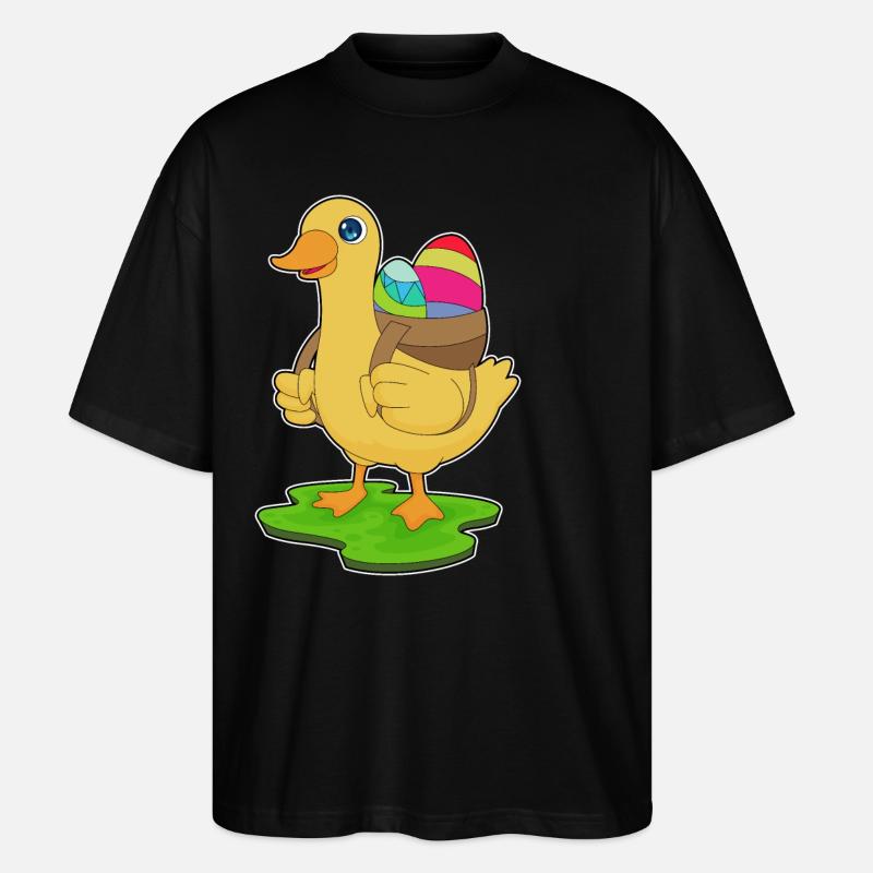 Œufs de Pâques au canard - T-shirt bio Blaster 2.0 coupe oversize Stanley/Stella Unisexe - noir