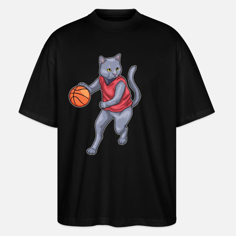 Chat Basketteur Basketteur Basketball - T-shirt bio Blaster 2.0 coupe oversize Stanley/Stella Unisexe - noir