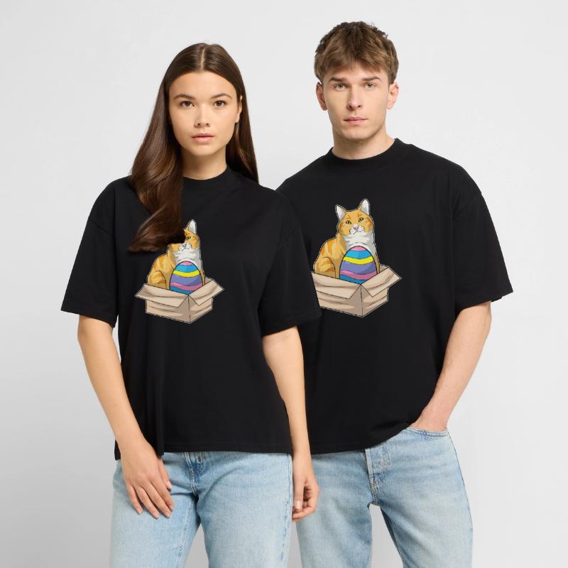 Cat Easter Easter Egg Stanley/Stella Oversized Unisex Organic T-shirt Blaster 2.0