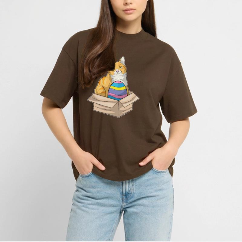 Cat Easter Easter Egg Stanley/Stella Oversized Unisex Organic T-shirt Blaster 2.0