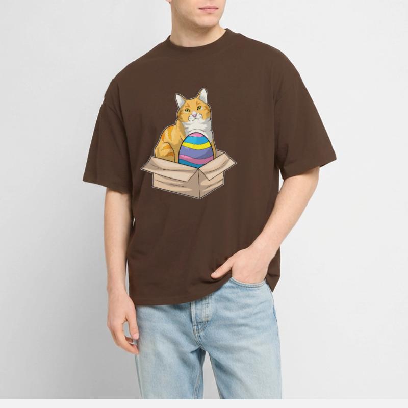 Cat Easter Easter Egg Stanley/Stella Oversized Unisex Organic T-shirt Blaster 2.0
