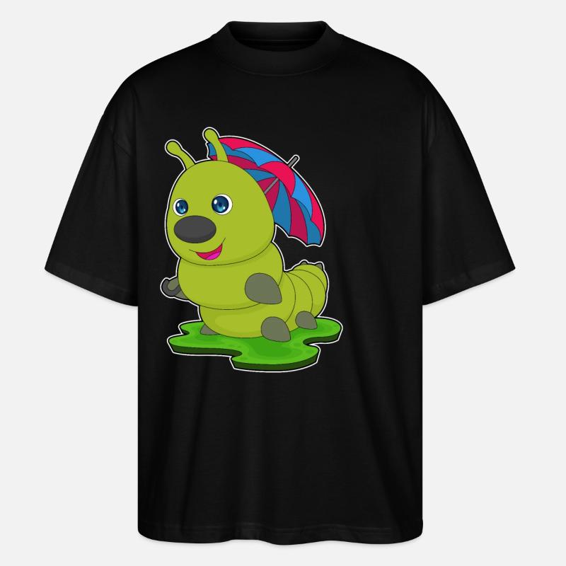 Raupe Regenschirm - Stanley/Stella Oversized Unisex Bio T-Shirt Blaster 2.0 - Schwarz