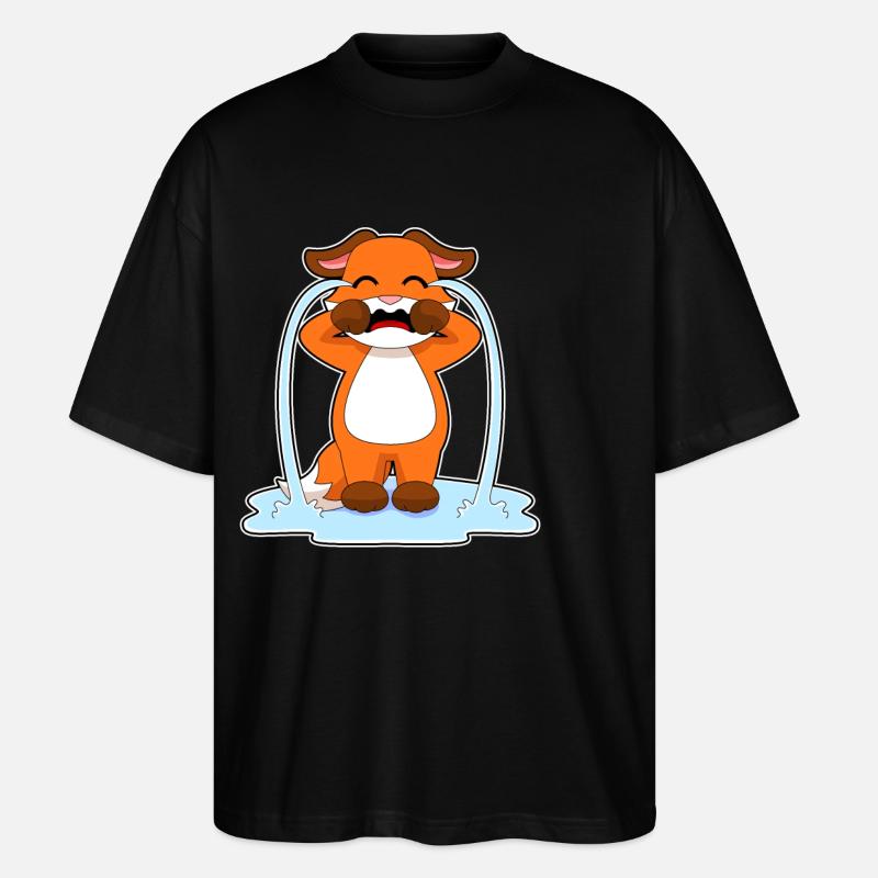 Fox cries - Stanley/Stella Oversized Unisex Organic T-shirt Blaster 2.0 - black