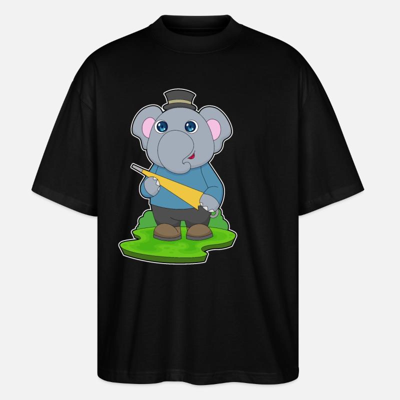 Elephant Rain Umbrella - Stanley/Stella Oversized Unisex Organic T-shirt Blaster 2.0 - black