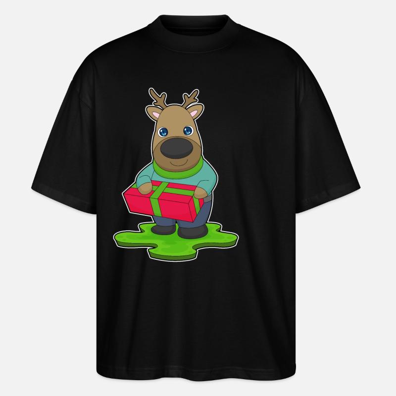 Reindeer Christmas Package - Stanley/Stella Oversized Unisex Organic T-shirt Blaster 2.0 - black
