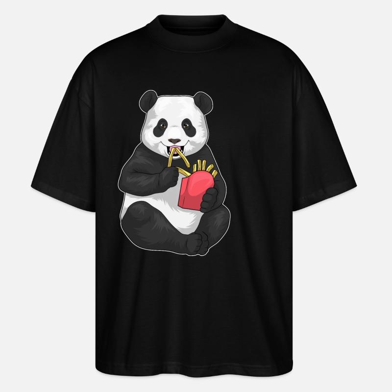 Panda Pommes frites - Stanley/Stella Oversized Unisex Bio T-Shirt Blaster 2.0 - Schwarz