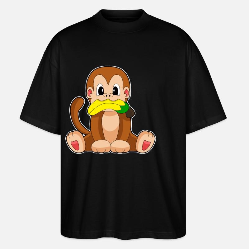Affe Banane - Stanley/Stella Oversized Unisex Bio T-Shirt Blaster 2.0 - Schwarz