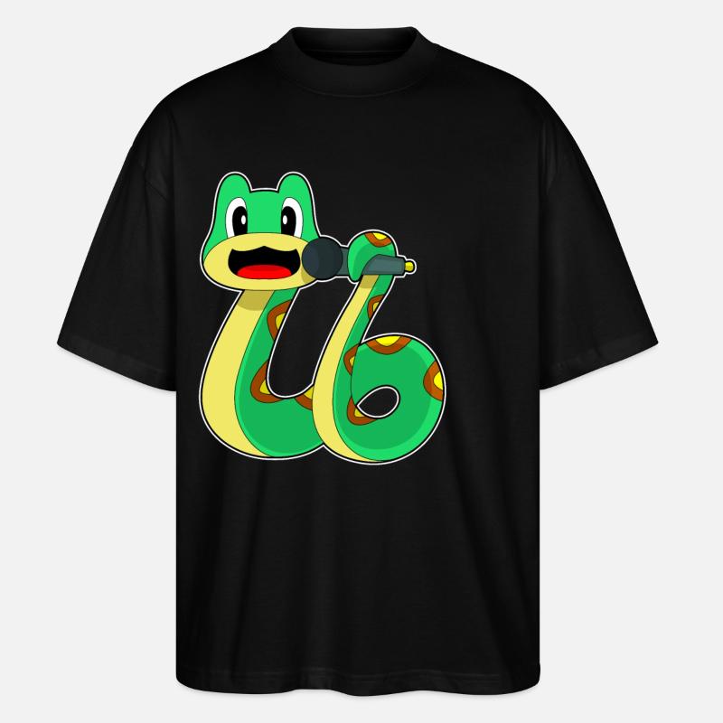 Snake Singer Microphone Music - Stanley/Stella Oversized Unisex Organic T-shirt Blaster 2.0 - black