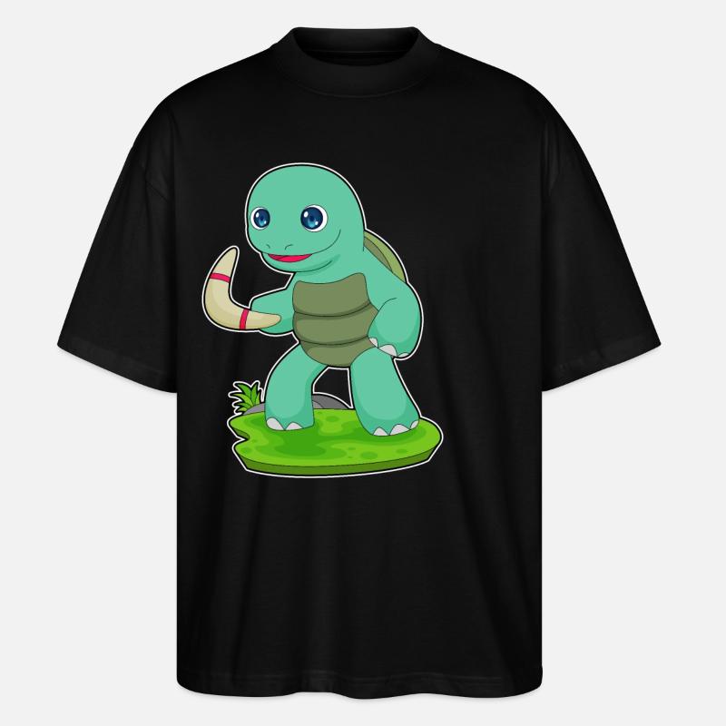 Turtle Boomerang - Stanley/Stella Oversized Unisex Organic T-shirt Blaster 2.0 - black