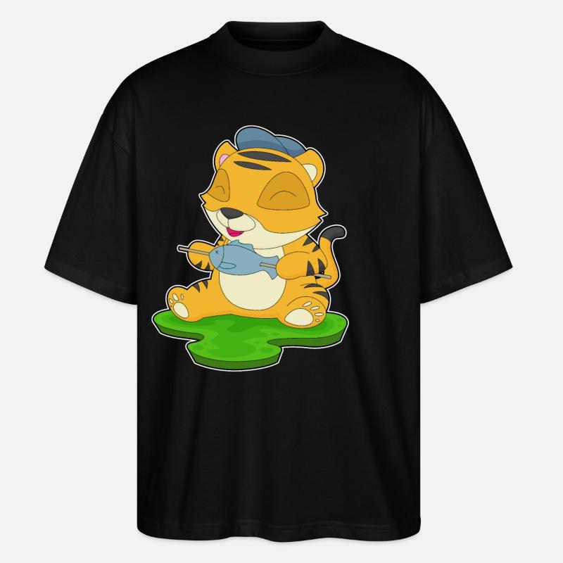 Poisson pêcheur tigre - T-shirt bio Blaster 2.0 coupe oversize Stanley/Stella Unisexe - noir