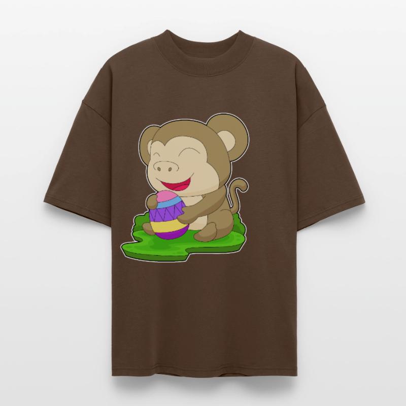 Monkey Easter Easter Egg Stanley/Stella Oversized Unisex Organic T-shirt Blaster 2.0