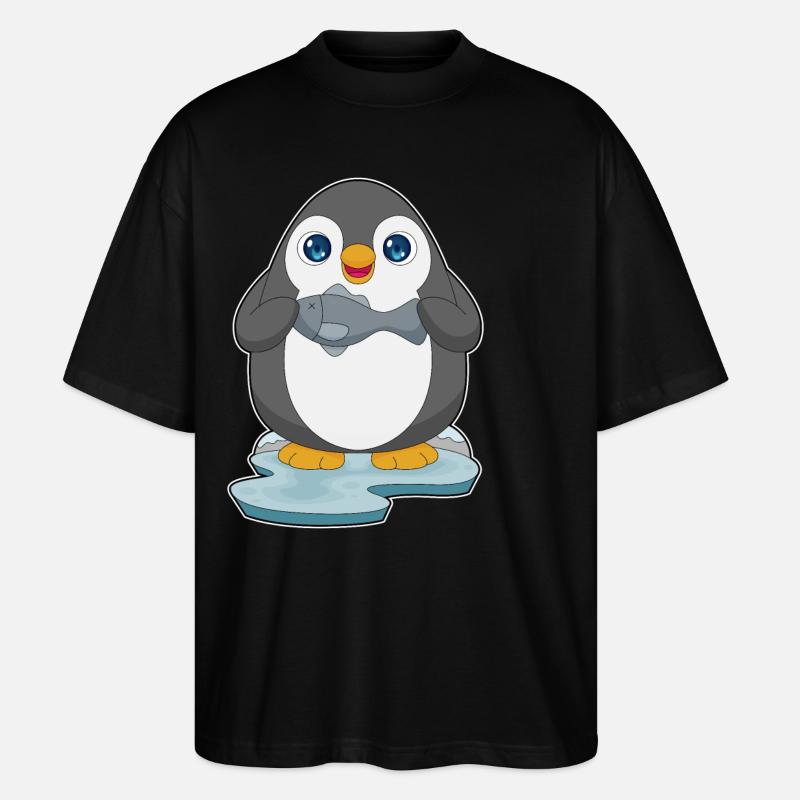 Poisson pingouin - T-shirt bio Blaster 2.0 coupe oversize Stanley/Stella Unisexe - noir