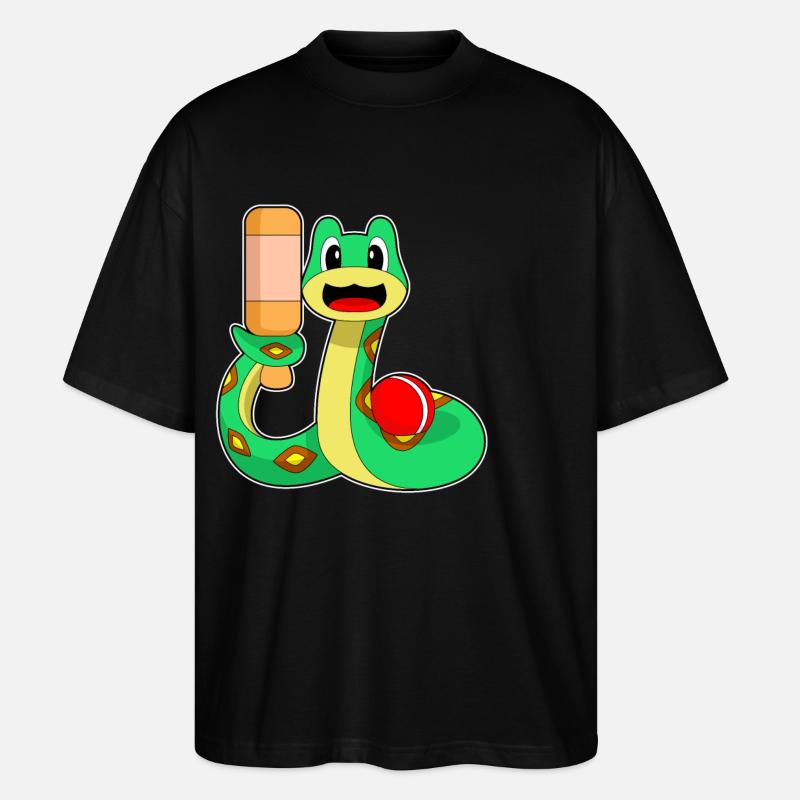 Serpent Cricket Batte de cricket - T-shirt bio Blaster 2.0 coupe oversize Stanley/Stella Unisexe - noir