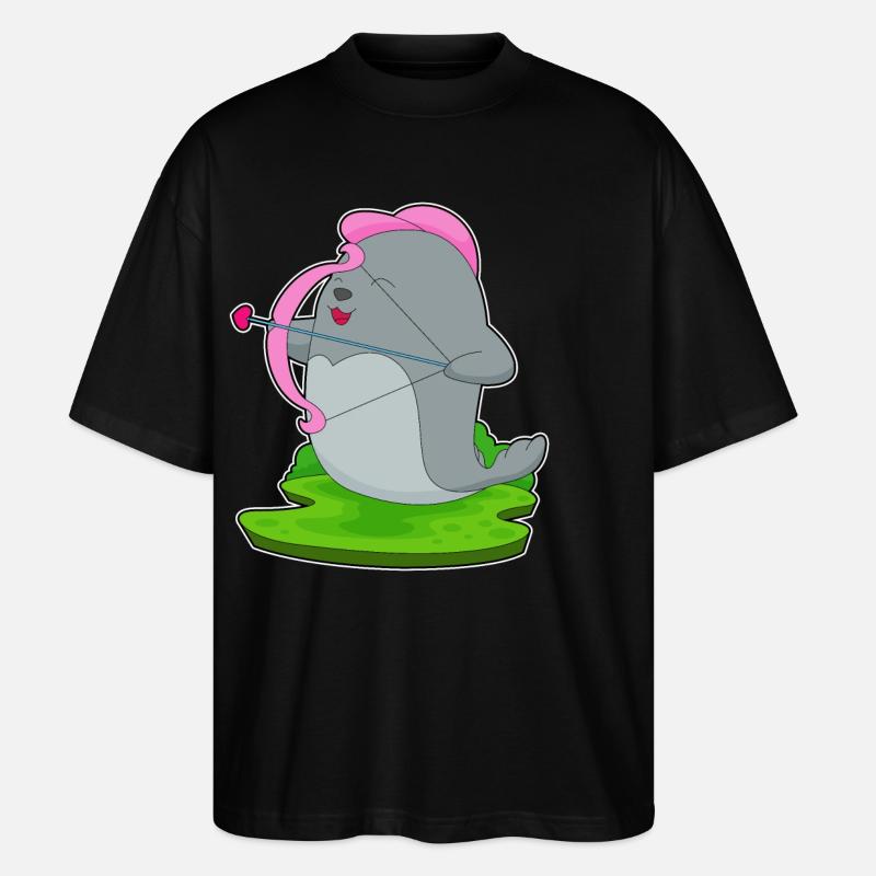 Seal Archer Arrow Bow - Stanley/Stella Oversized Unisex Organic T-shirt Blaster 2.0 - black