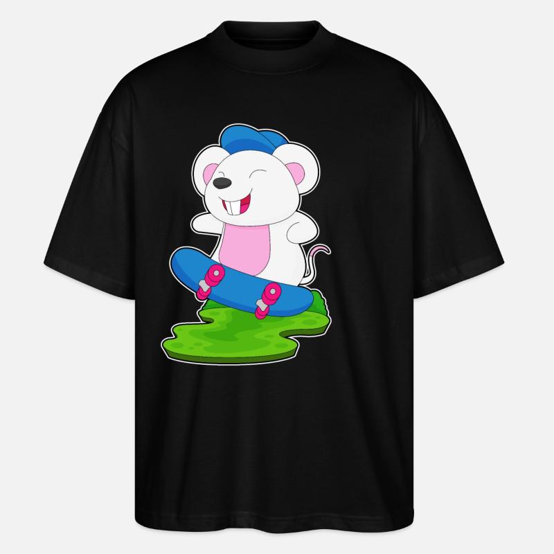 Mouse Skater Skateboard - T-shirt bio Blaster 2.0 coupe oversize Stanley/Stella Unisexe - noir