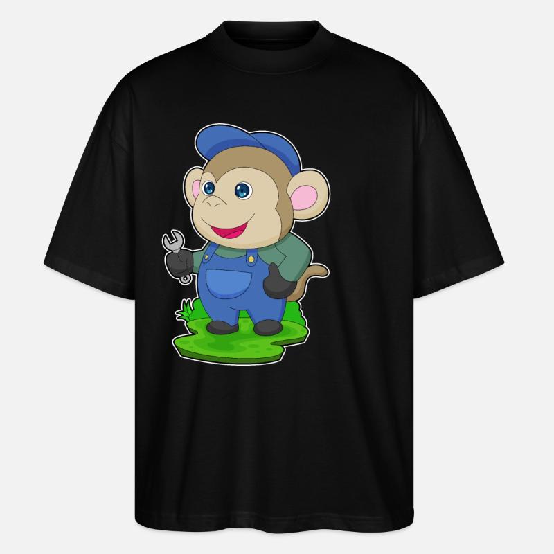 Monkey Artisan Wrench - Stanley/Stella Oversized Unisex Organic T-shirt Blaster 2.0 - black