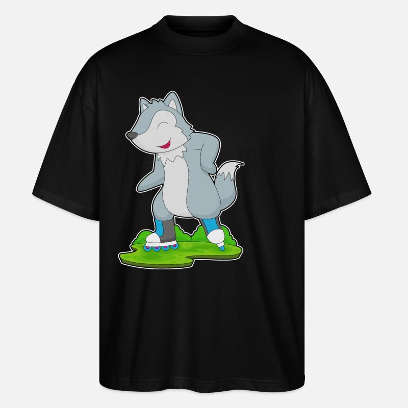 Wolf Inline skating Rollschuhe - Stanley/Stella Oversized Unisex Bio T-Shirt Blaster 2.0 - Schwarz