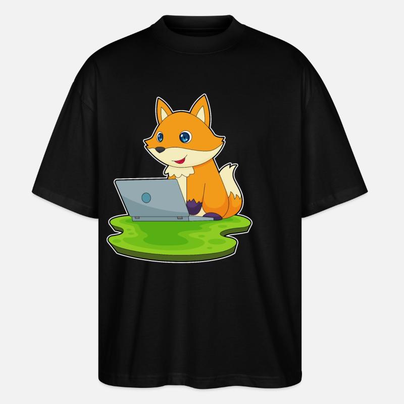 Fuchs Laptop - Stanley/Stella Oversized Unisex Bio T-Shirt Blaster 2.0 - Schwarz