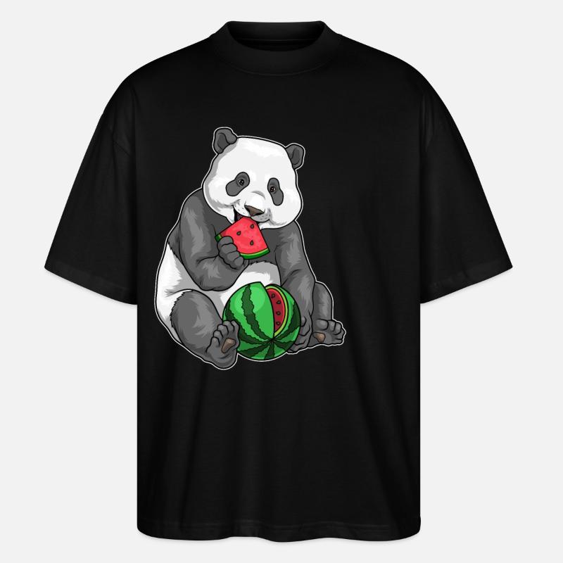 Panda Pastèque - T-shirt bio Blaster 2.0 coupe oversize Stanley/Stella Unisexe - noir