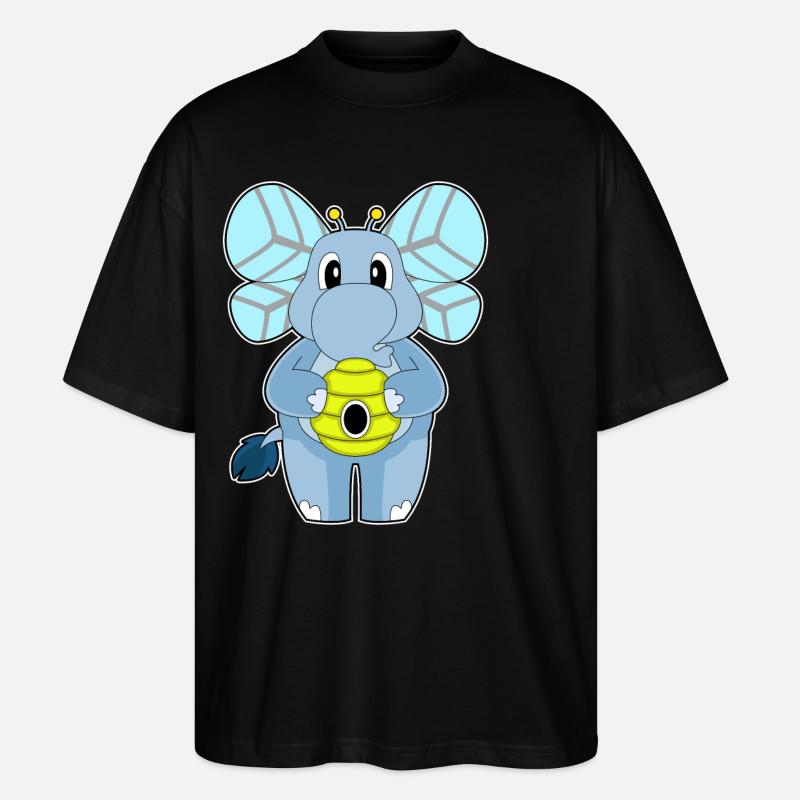 Elefant Biene - Stanley/Stella Oversized Unisex Bio T-Shirt Blaster 2.0 - Schwarz