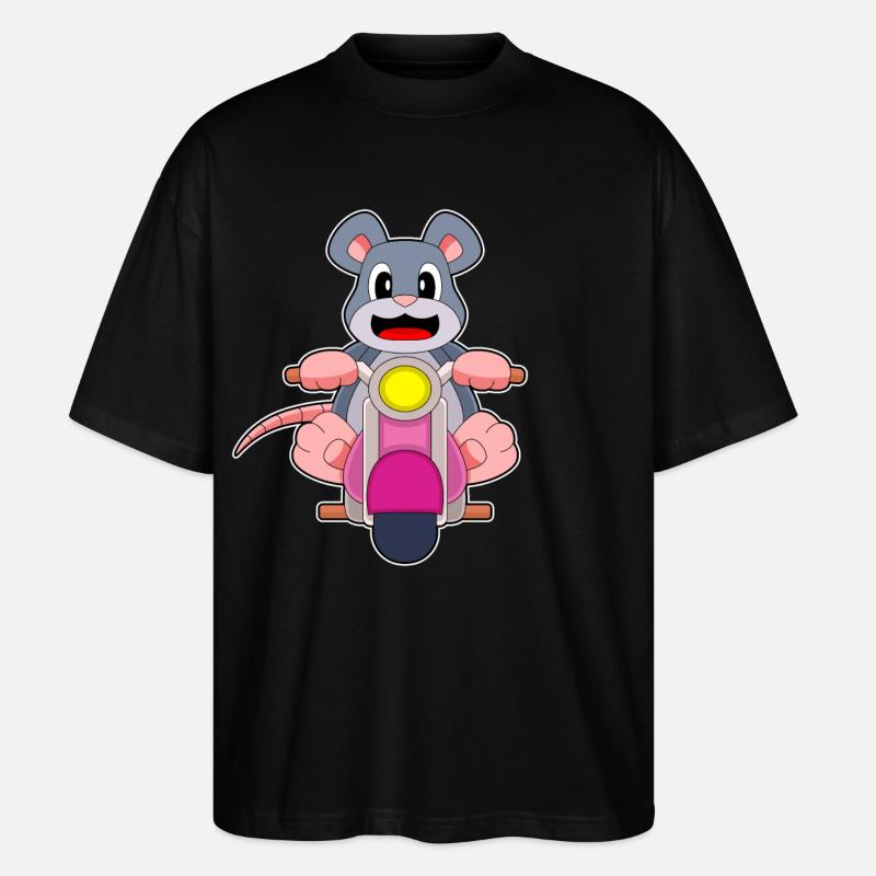 Moto souris - T-shirt bio Blaster 2.0 coupe oversize Stanley/Stella Unisexe - noir