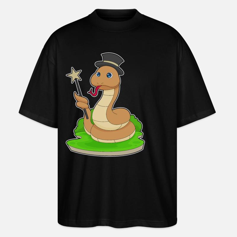 Serpent Sorcier Baguette - T-shirt bio Blaster 2.0 coupe oversize Stanley/Stella Unisexe - noir