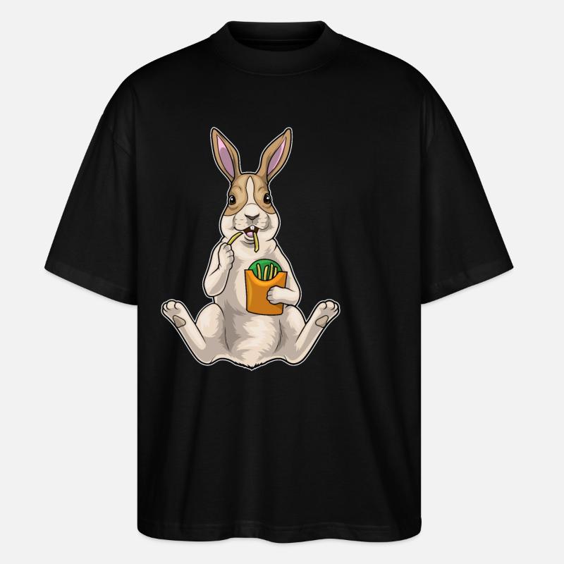 Frites lapin - T-shirt bio Blaster 2.0 coupe oversize Stanley/Stella Unisexe - noir