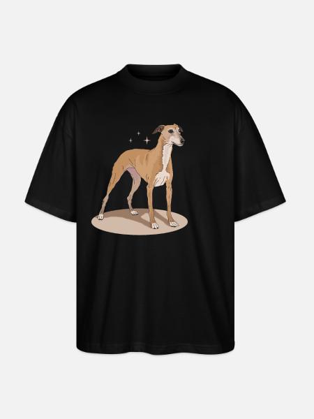 Whippet Cadeaux de lévrier anglais - T-shirt bio Blaster 2.0 coupe oversize Stanley/Stella Unisexe - noir