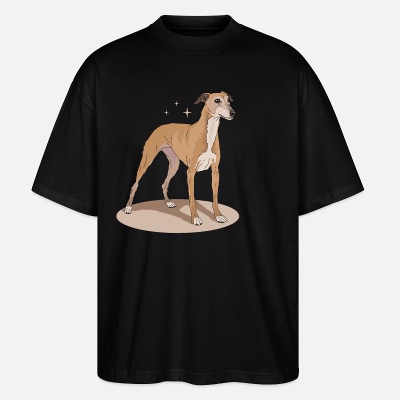 Whippet Englischer Windhund Geschenke - Stanley/Stella Oversized Unisex Bio T-Shirt Blaster 2.0 - Schwarz