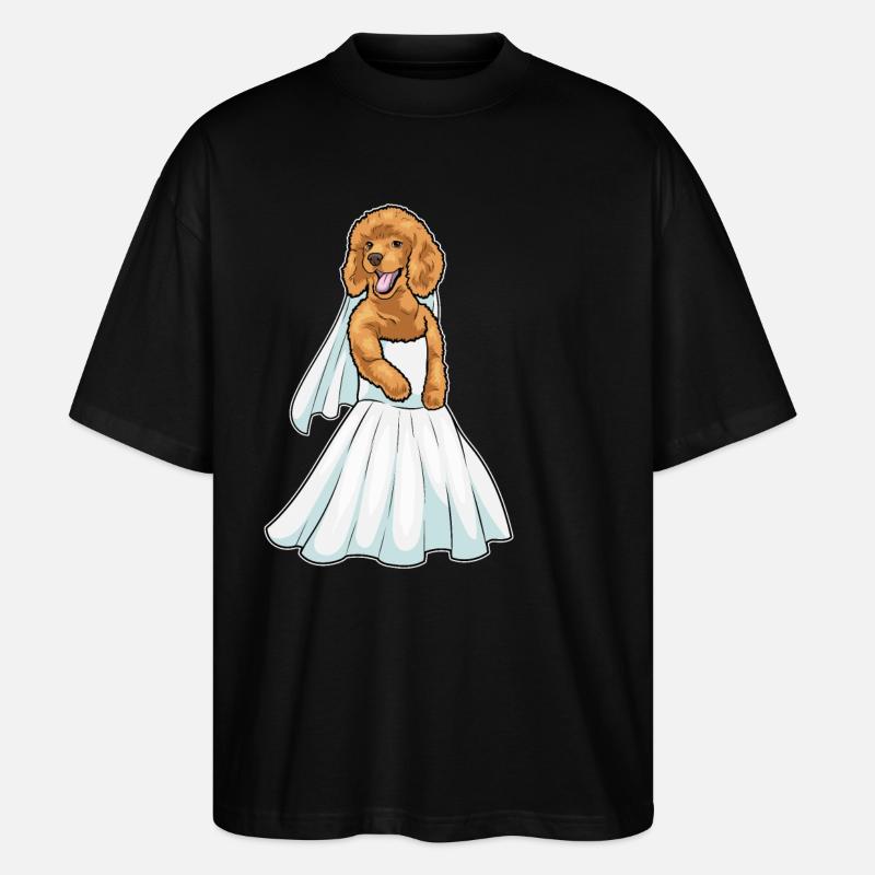 Caniche Robe de mariée Mariage - T-shirt bio Blaster 2.0 coupe oversize Stanley/Stella Unisexe - noir